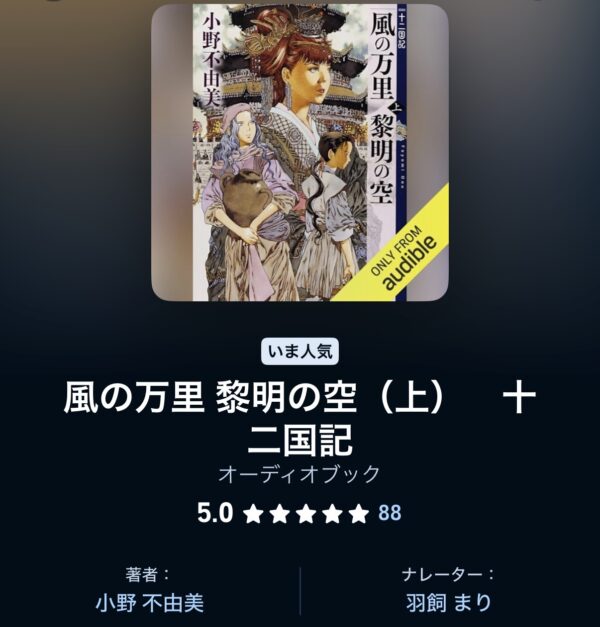 Audibleで聴く小野 不由美『十二国記 風の万里 黎明の空』レビュー